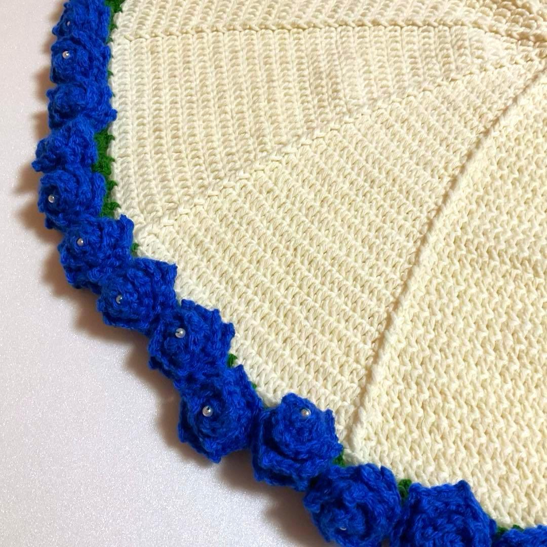 ハンドメイド 花束ブランケット ブルーローズ ミニチューリップ セット