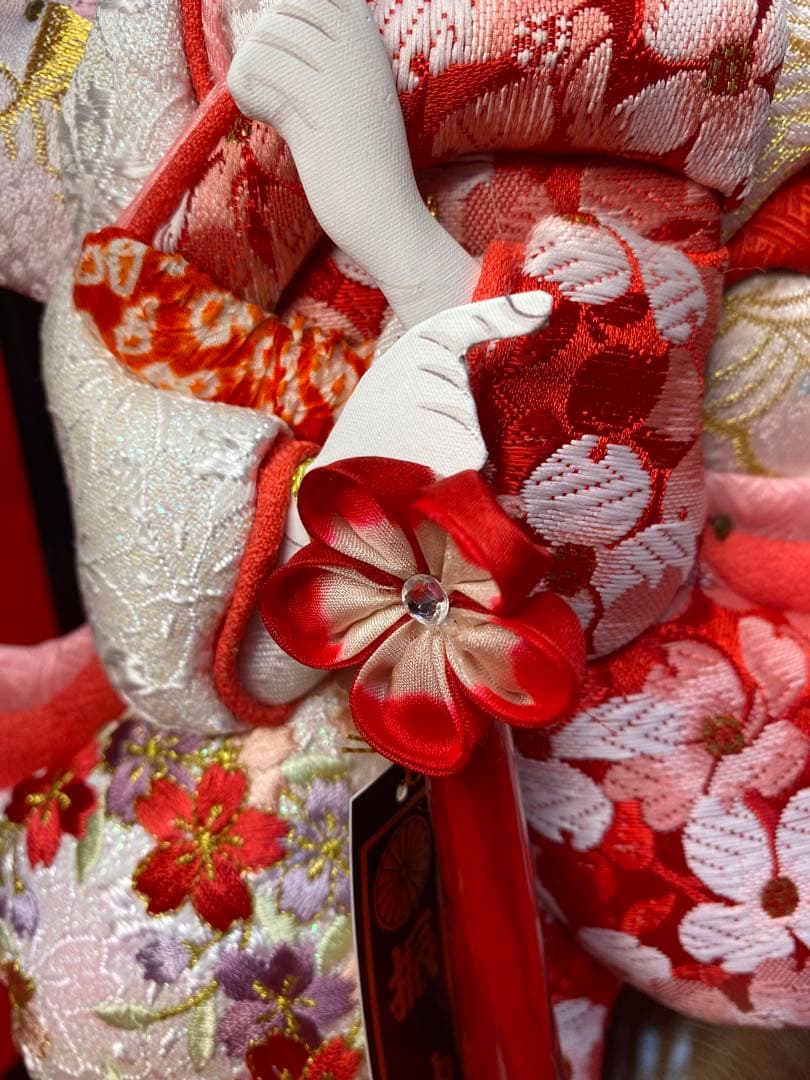 羽子板　振袖刺繍　アクリルケース９号・サイズ間口約２５×奥行約１９×高約３７㎝