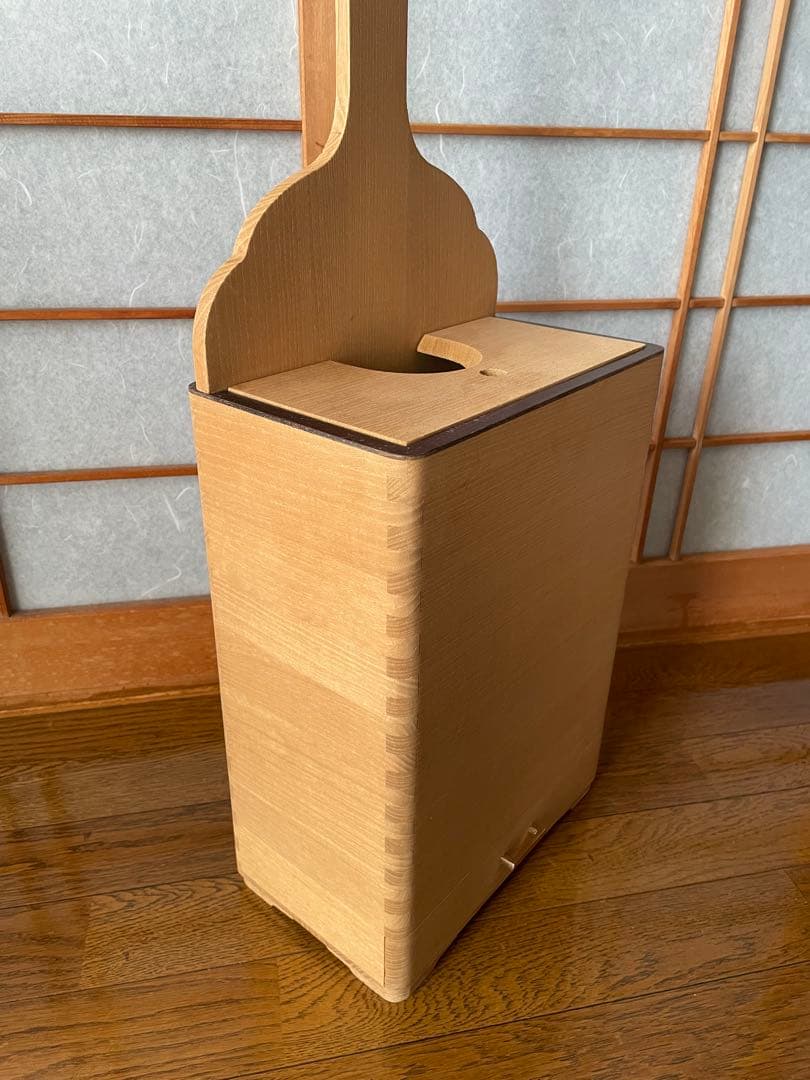 桐立箱(白木) 地唄三味線スタンド 引き出し付き