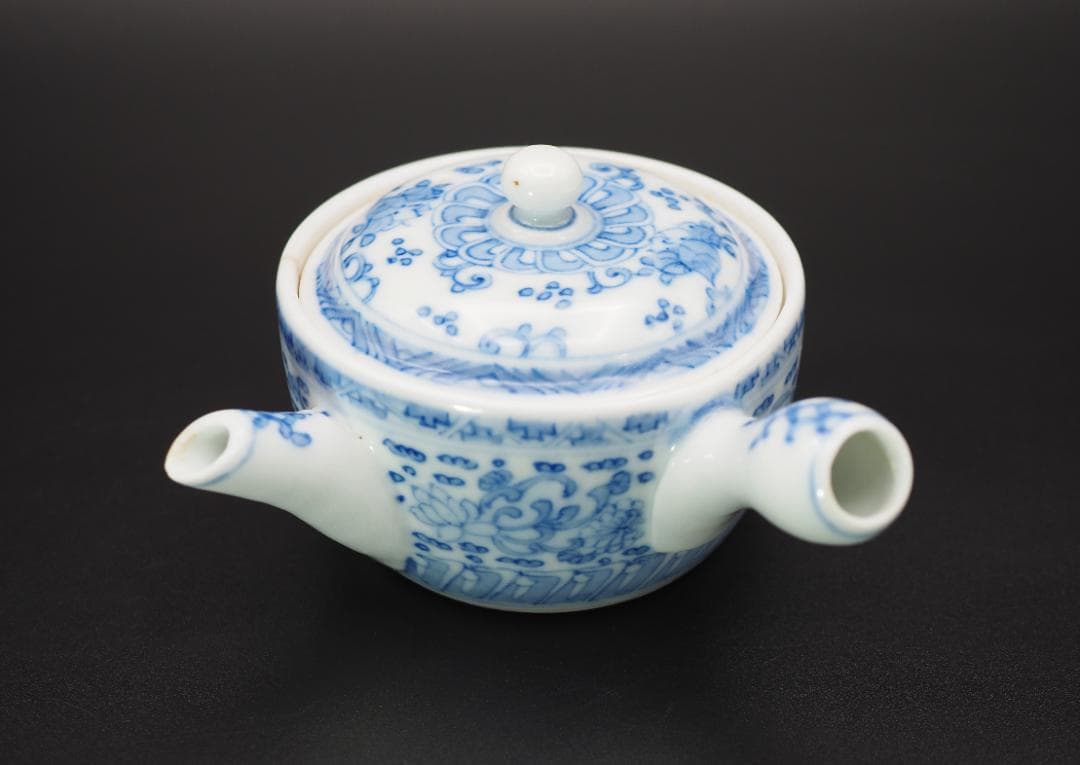 京焼 名工 原平作 青華 染付 急須