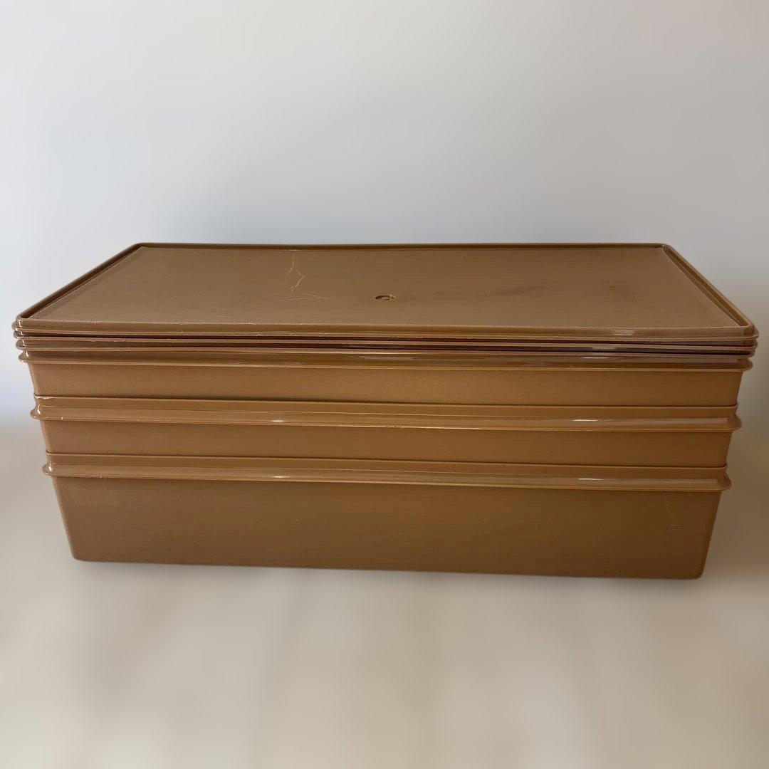 タッパーウェア ロングスーパーケース 3個セット ブラウン
