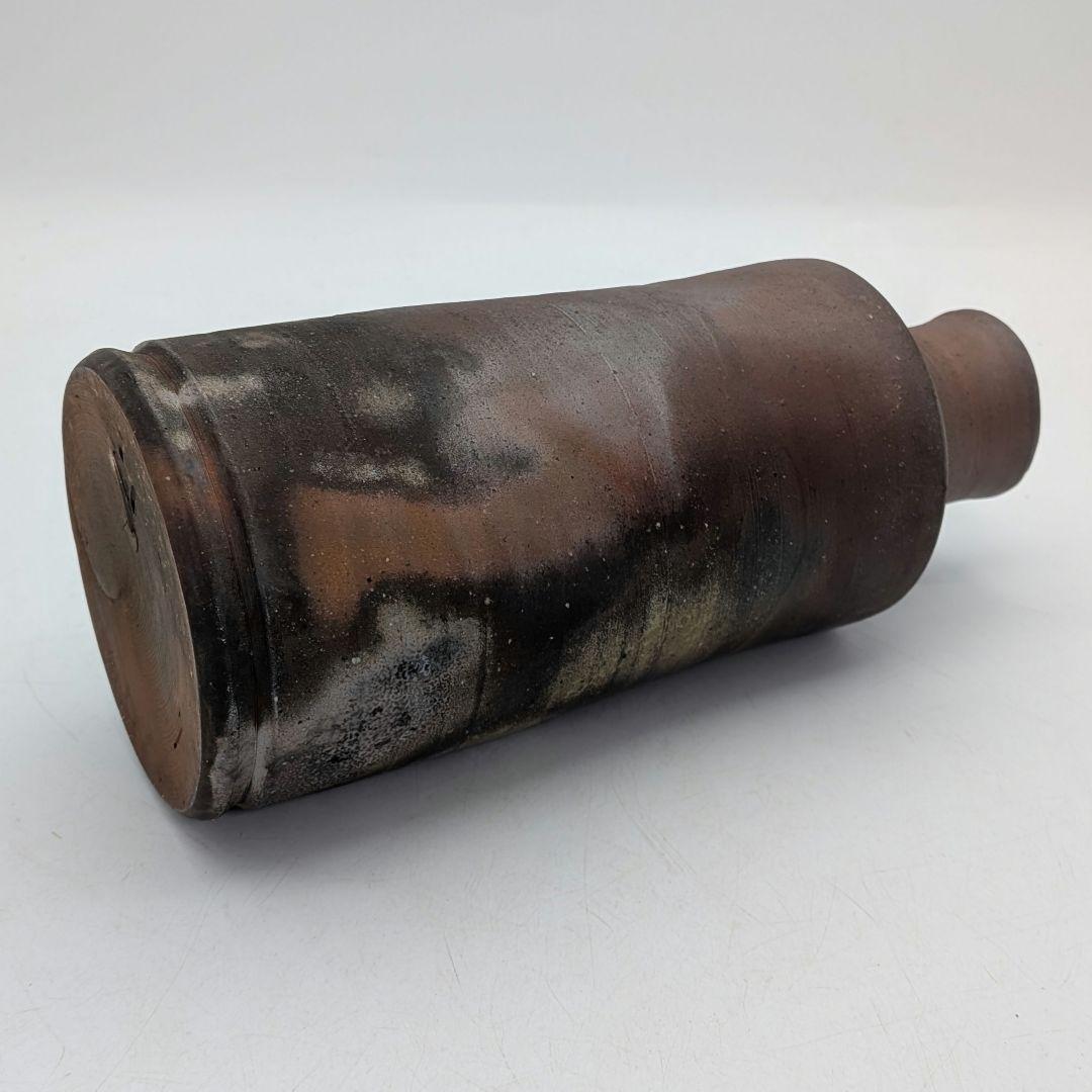 人間国宝 藤原雄 備前焼 花入 共箱合布栞 花瓶 花器 フラワーベース 花生