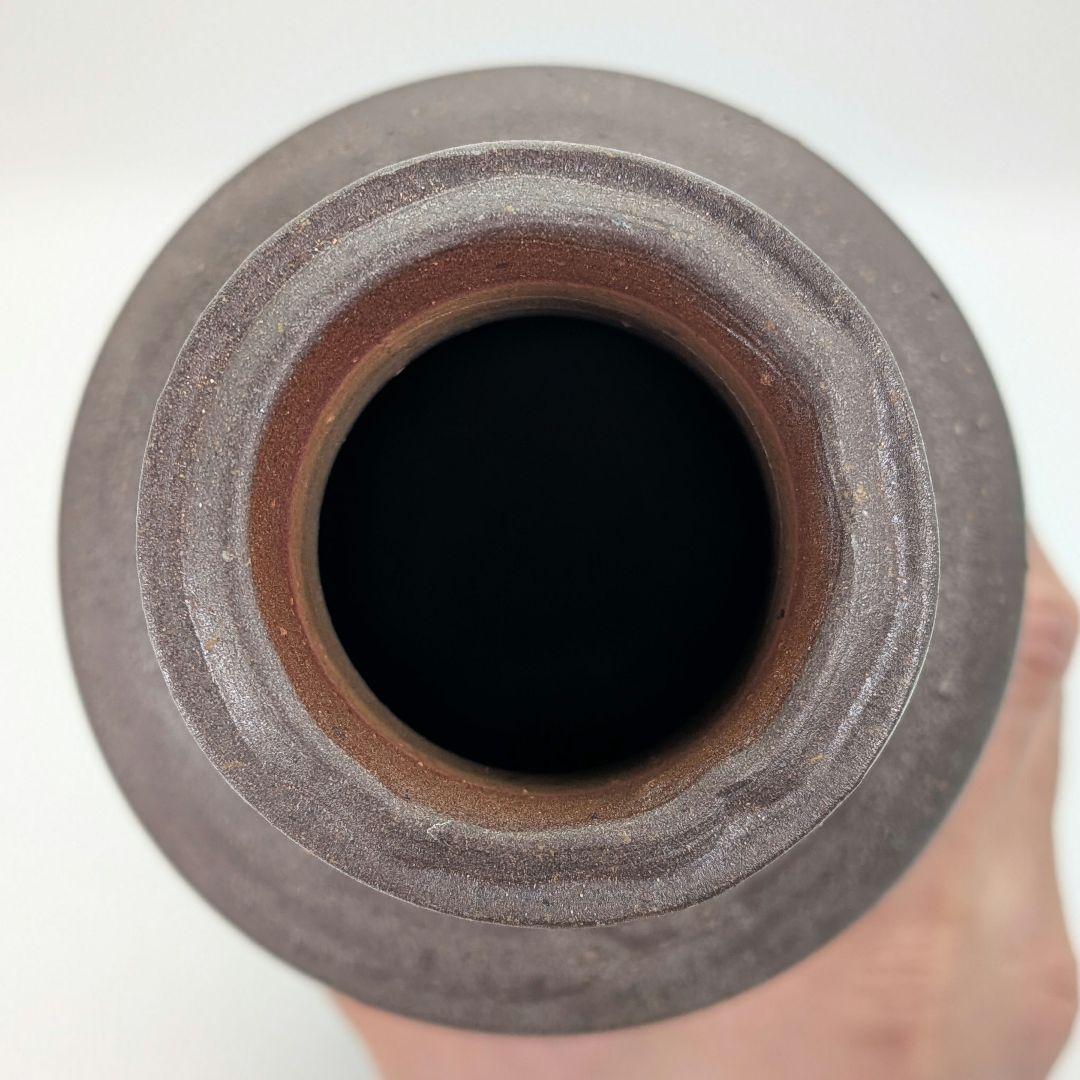 人間国宝 藤原雄 備前焼 花入 共箱合布栞 花瓶 花器 フラワーベース 花生