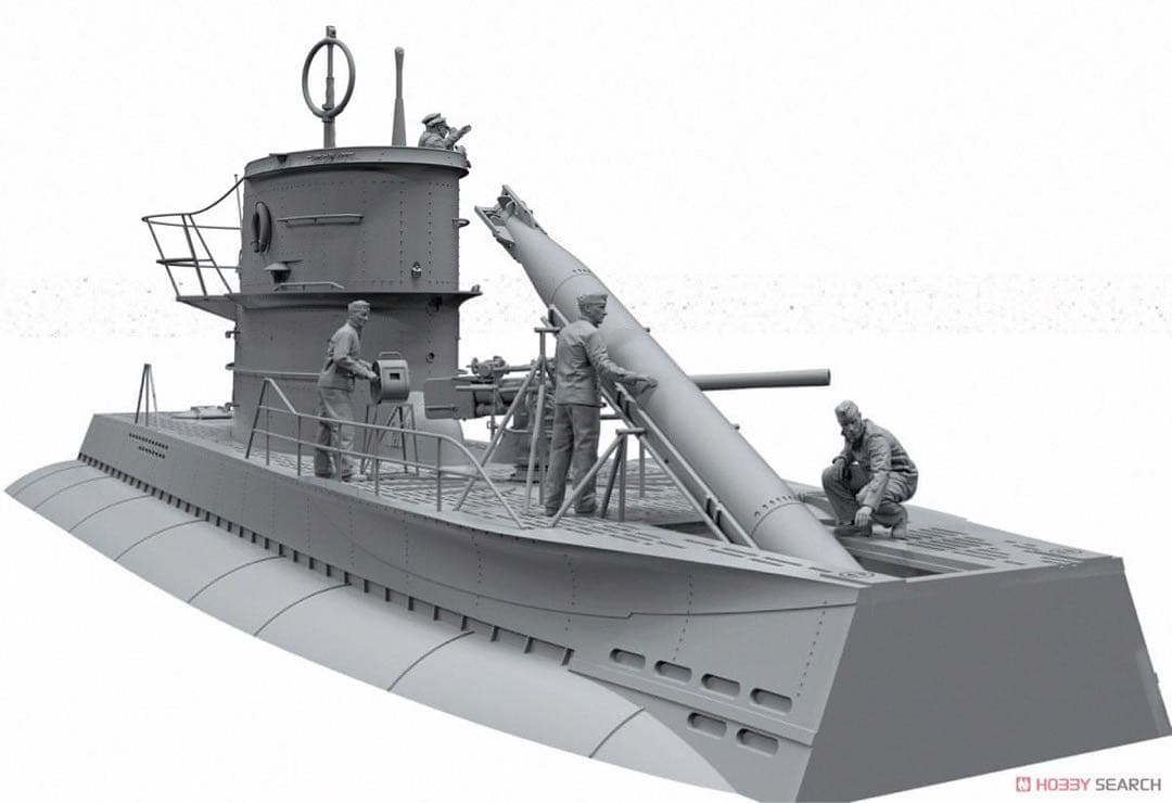 ボーダー 1/35 Uボート VIIC型 水上航行プラモデル＋搭乗員10体付