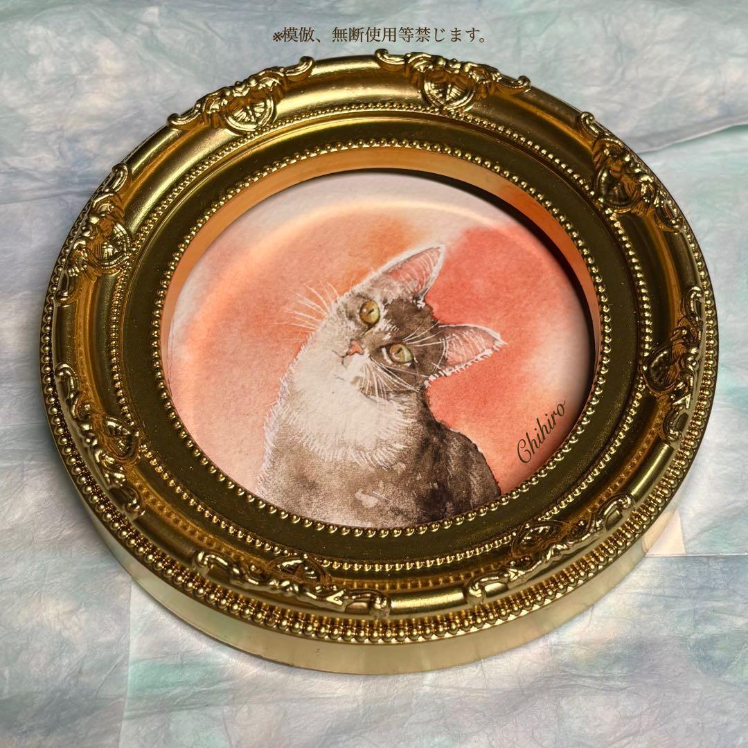 絵画 猫 猫の絵 水彩 ねこずき 猫雑貨 美術品 猫グッズ 原画 cat art