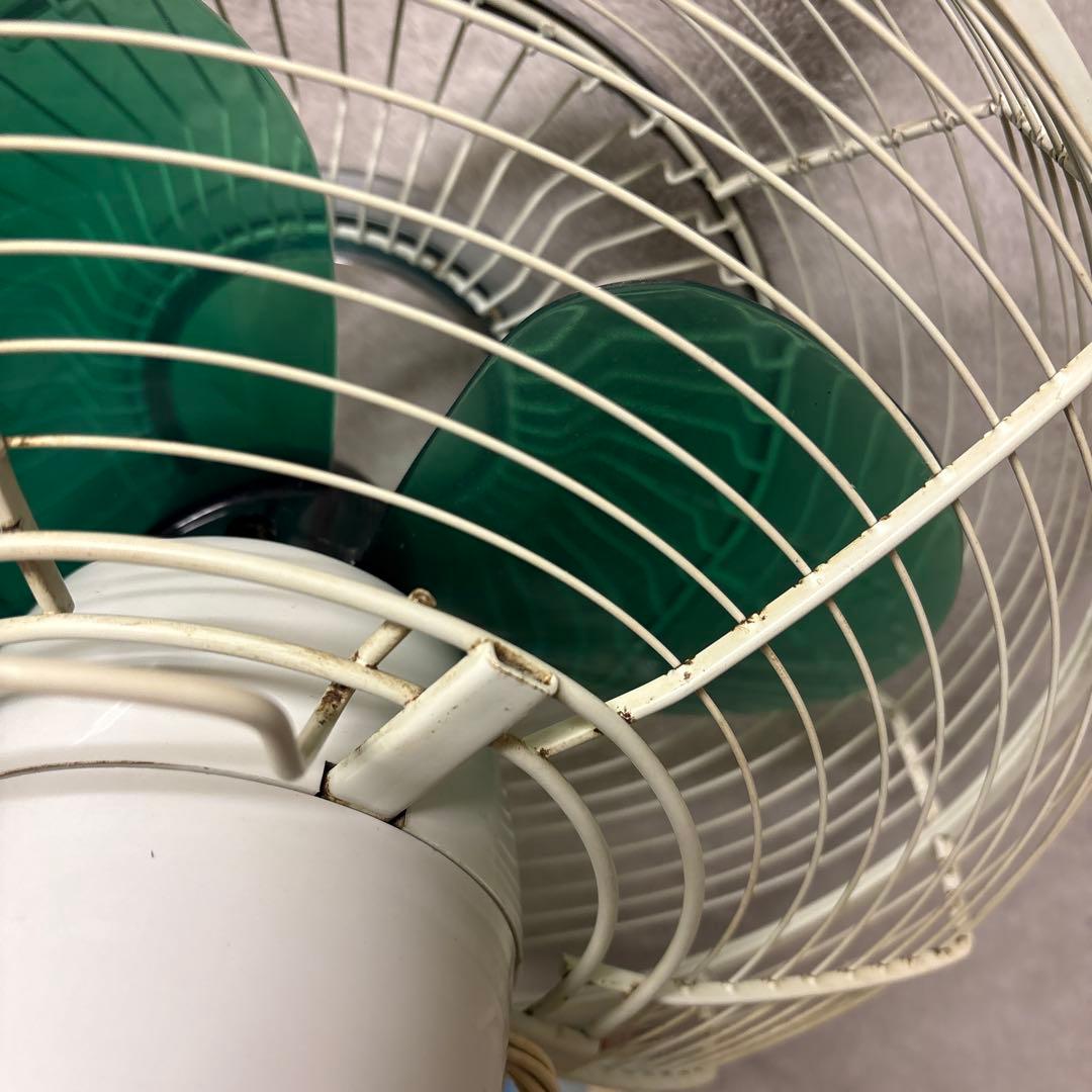 昭和レトロ緑色丸型家庭用扇風機