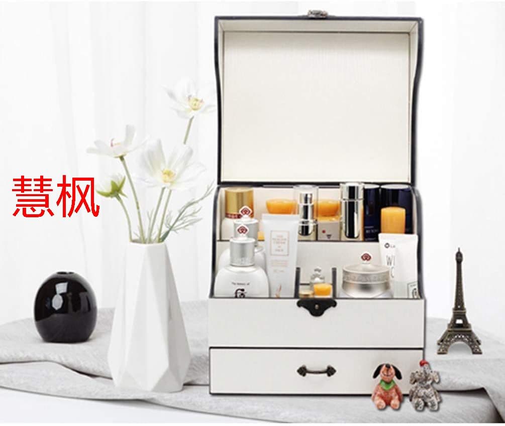 メイクボックス コスメボックス ジュエリー収納ボックス 鏡付き 大容量 木製w