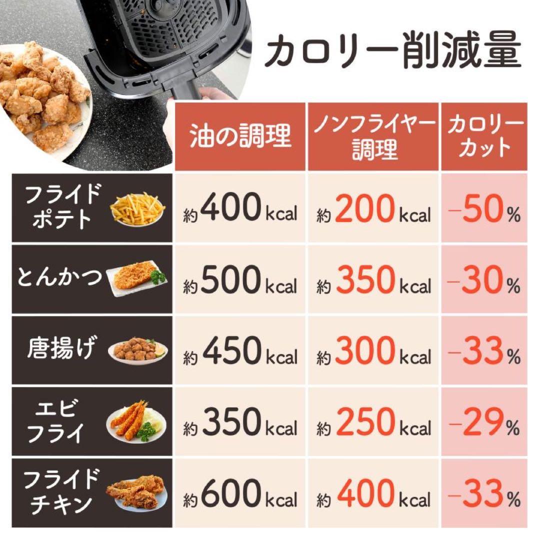 エアフライヤー 6.3L 大容量 家庭用 電気フライヤーノンフライ タッチパネル