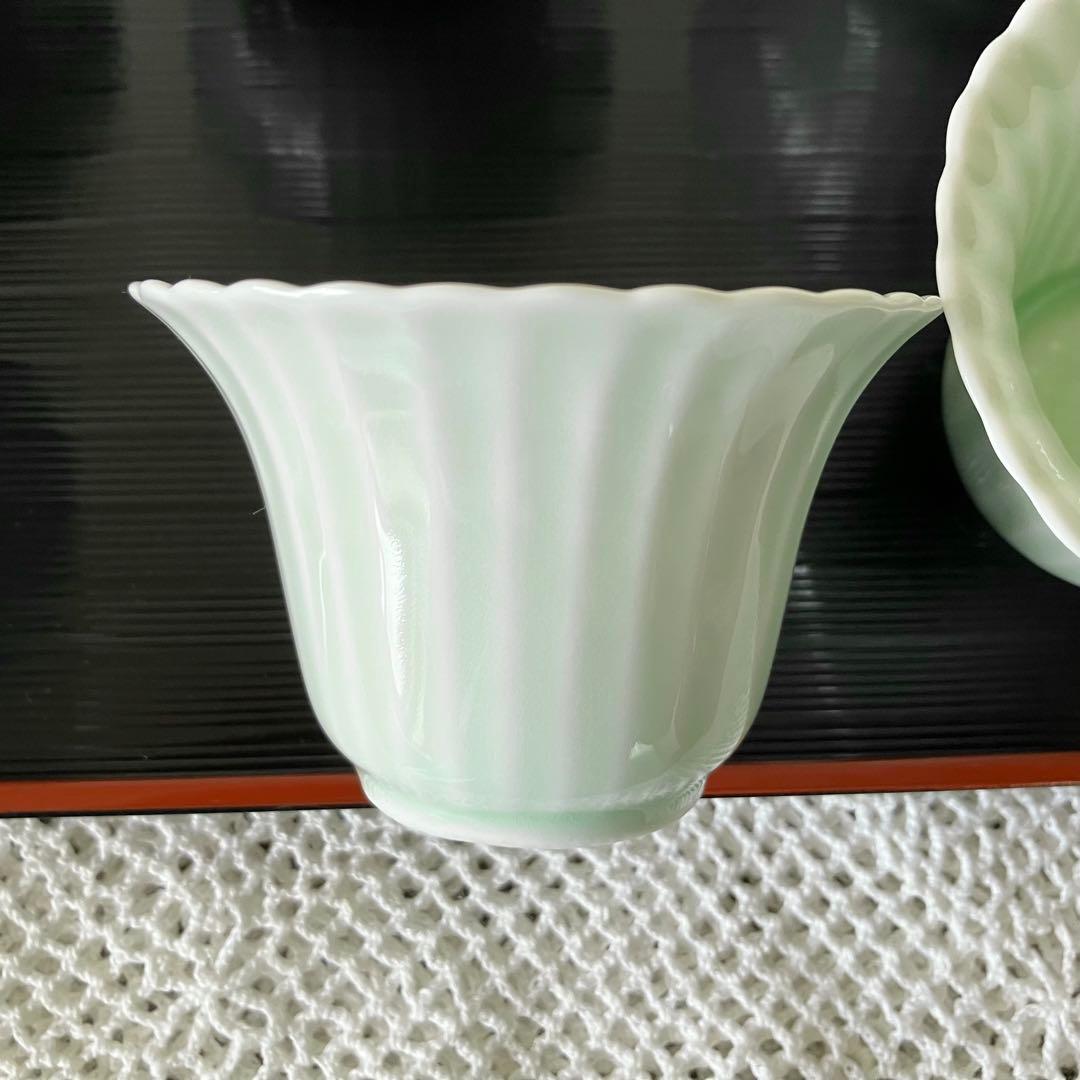 青磁　菊割 小鉢 ミニ小鉢 9客セット