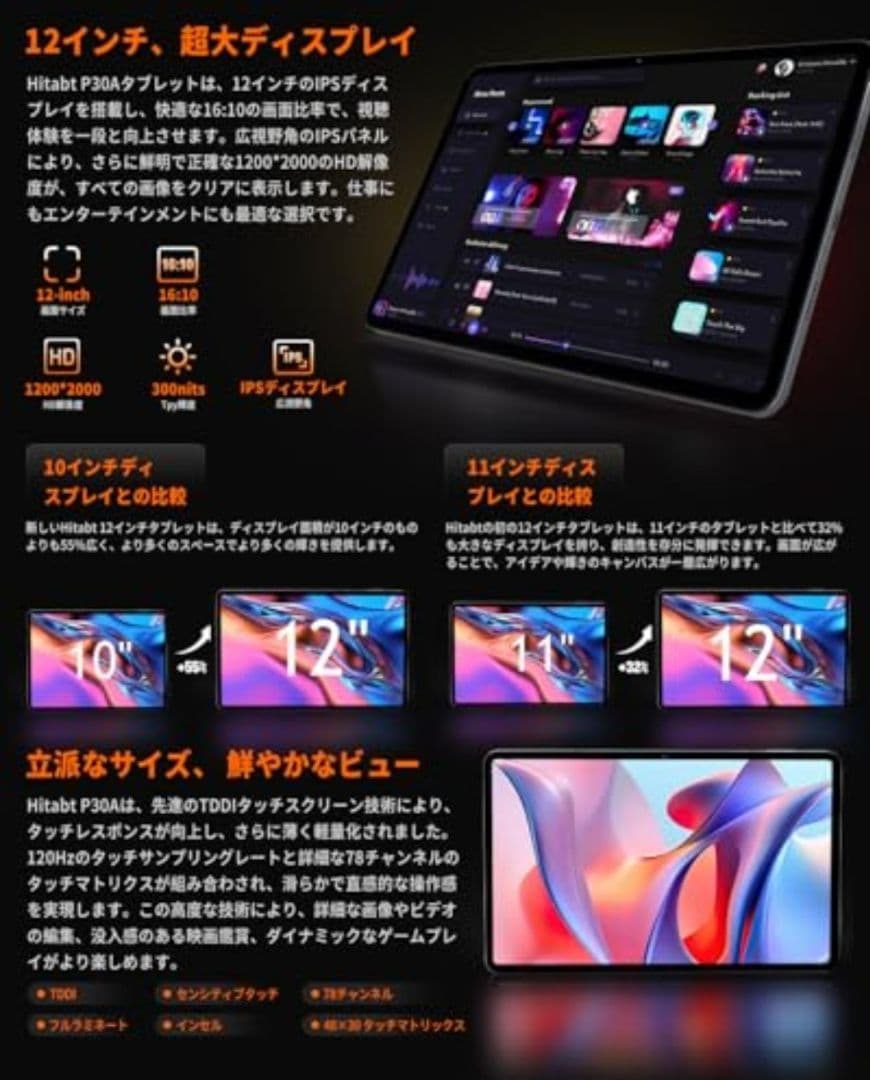 新品12インチ Hitabt P30A Helio G99 wi-fiタブレット