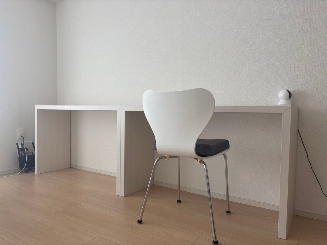 アーネインテリア　コの字　デスク　机　テーブル　ホワイト　2個セット