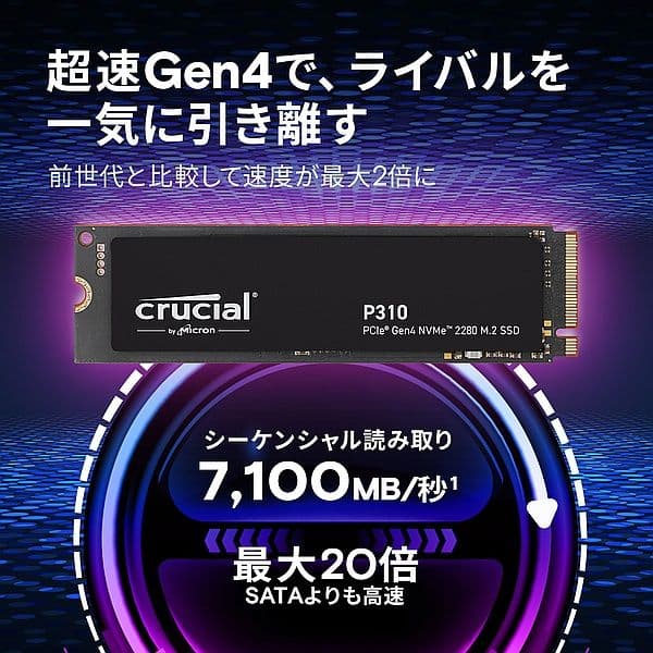 内蔵型SSD SSD 1TB Crucial P310 CT1000P310SSD8/JP