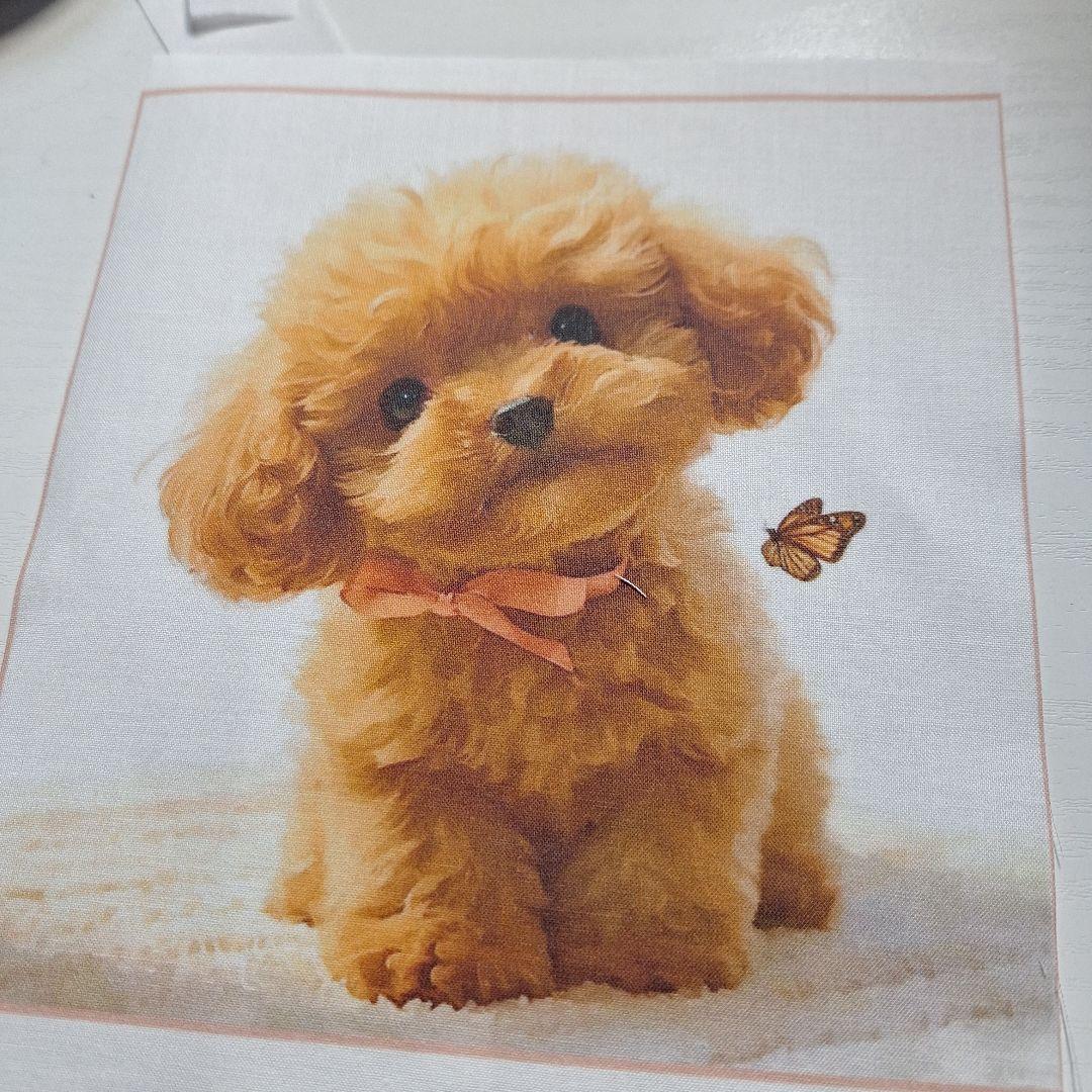 可愛いトイプードルパネル生地　ハンドメイド