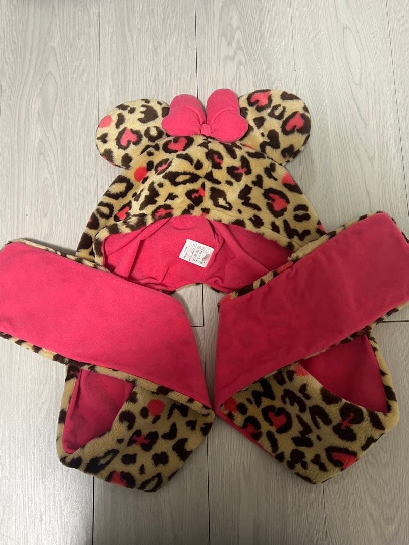 ディズニー ヒョウ柄 マフラーキャップ