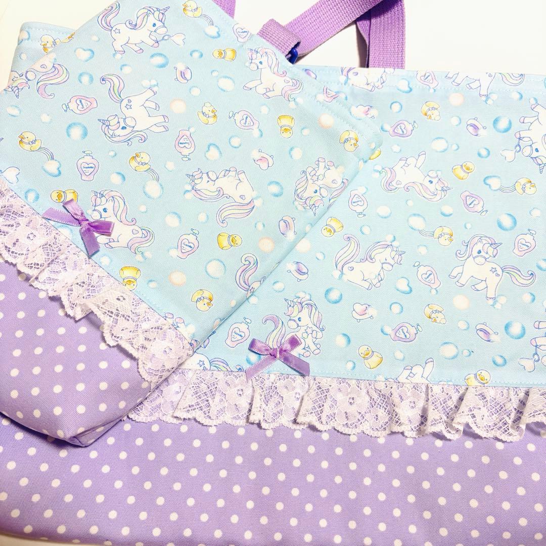 No.376＊入学グッズ　手提げバッグ　体操着袋　ハンドメイド　ユニコーン