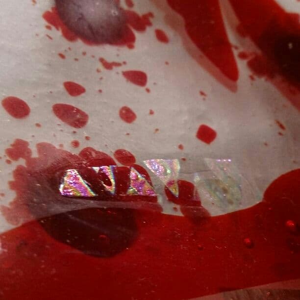 ダイクロガラス使用♪楕円皿★深紅★