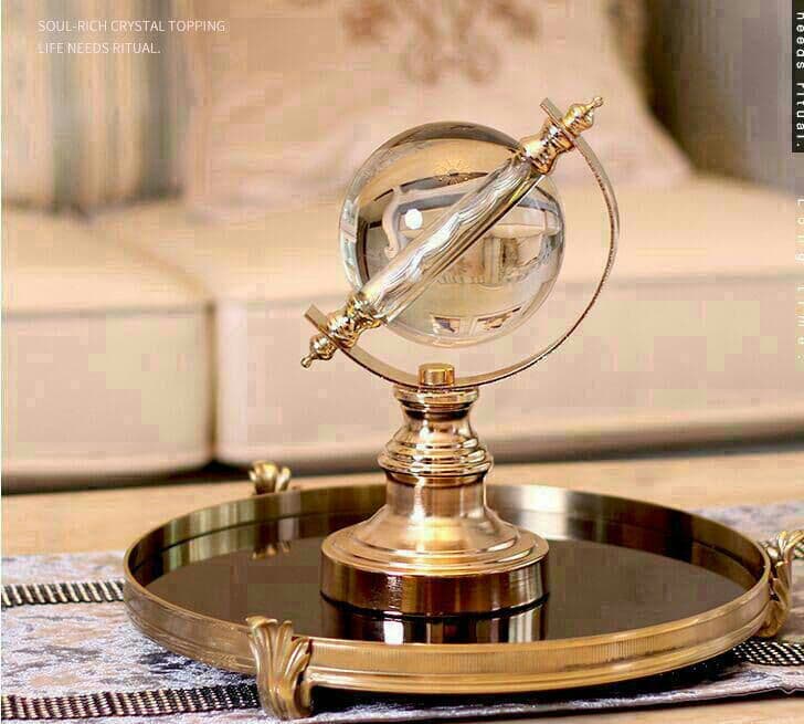水晶球振子地球儀家置物オフィス書斎工芸品創意ワイン棚装飾品..F32
