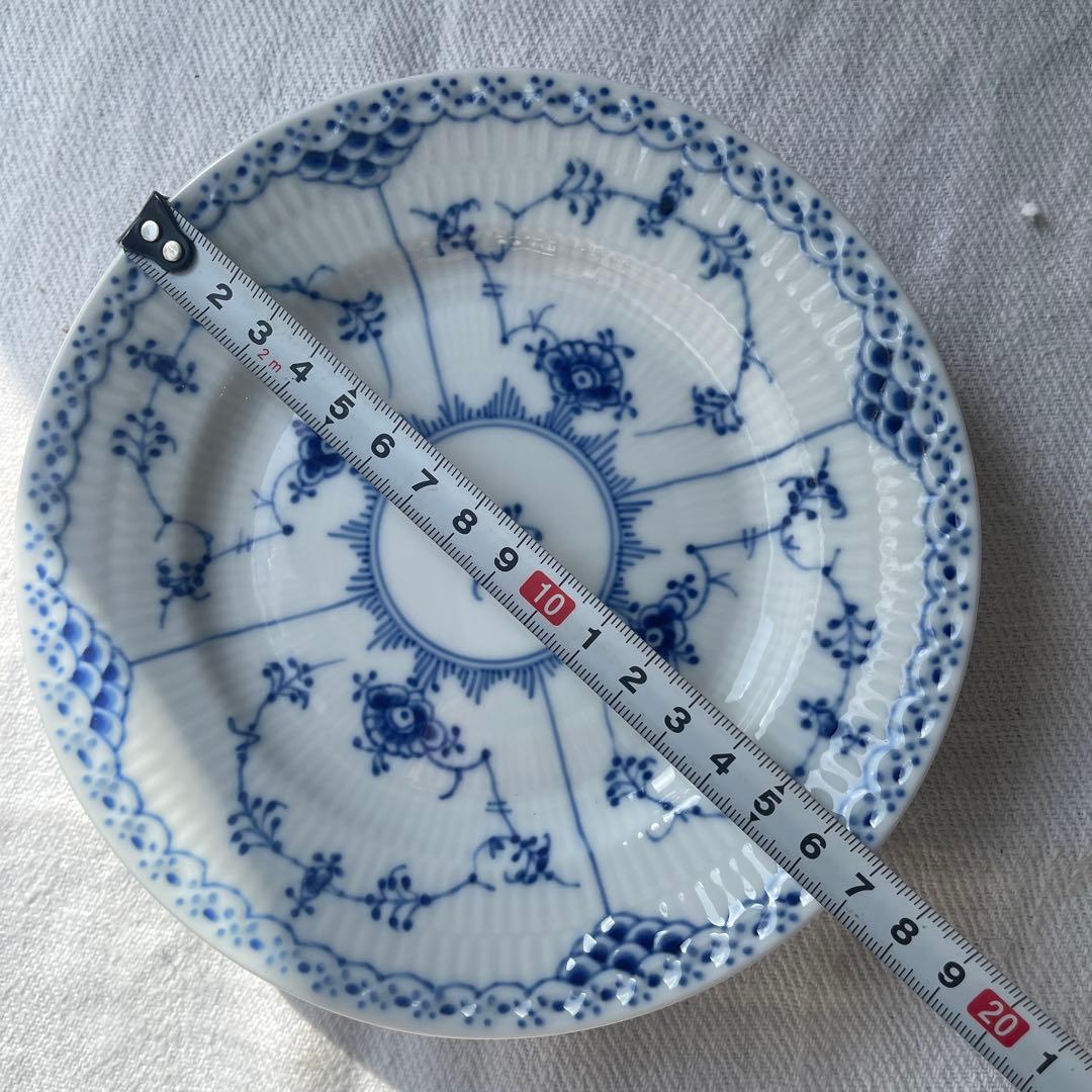 ロイヤルコペンハーゲン　ブルーフルーテッドハーフレース2枚 17cm 617 ①