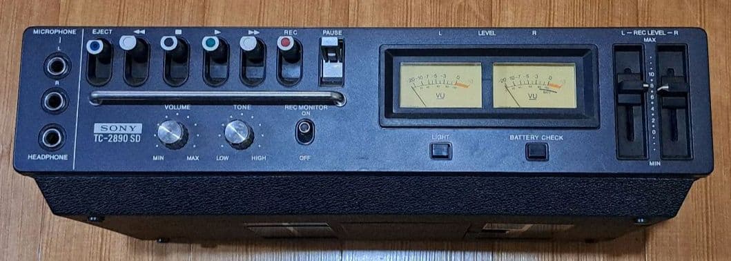SONY TC-2890 SDソニー カセットデンスケ レコーダーハードケース付