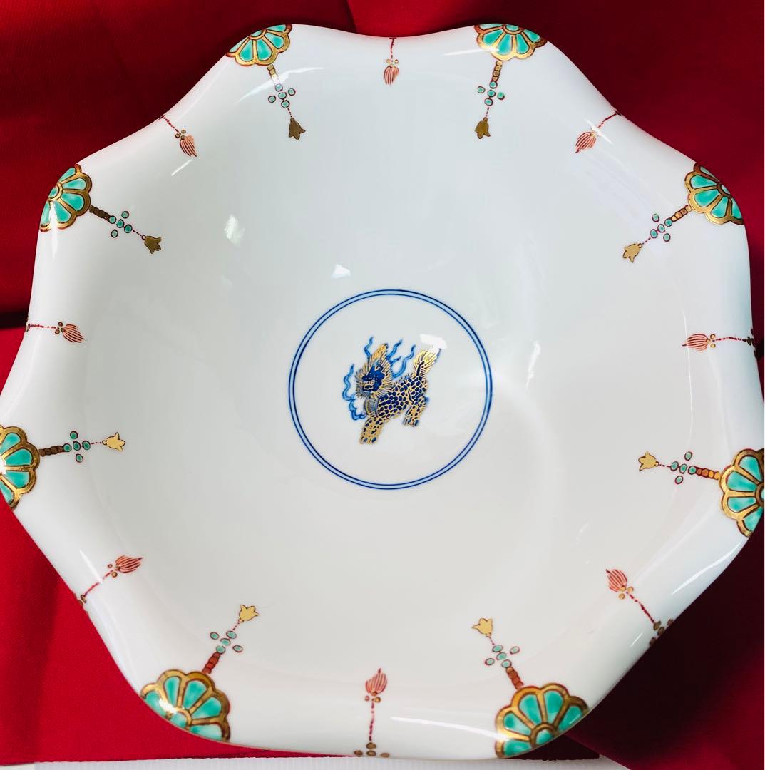 有田焼　豪華　緒方松右衛門　金襴手大鉢　古伊万里　高台　盛鉢　菓子鉢　コンポート