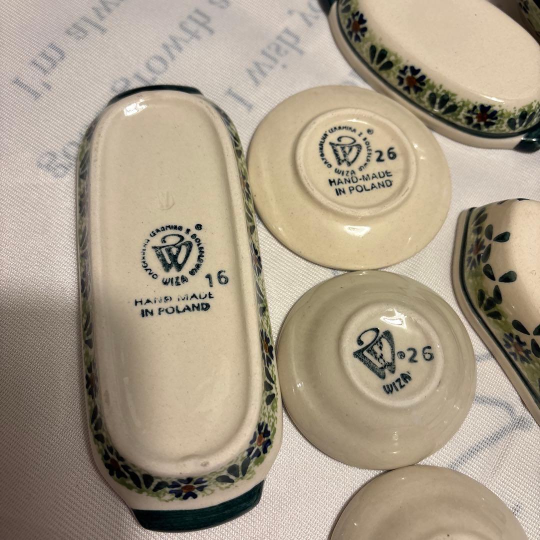 ポーリッシュポタリー　ミニチュアキッチンセット 陶器 花柄（カモミール）