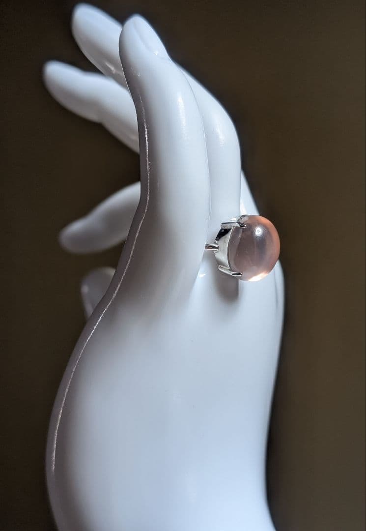 高品質大粒神秘的潤艶スターローズクォーツリング1点物