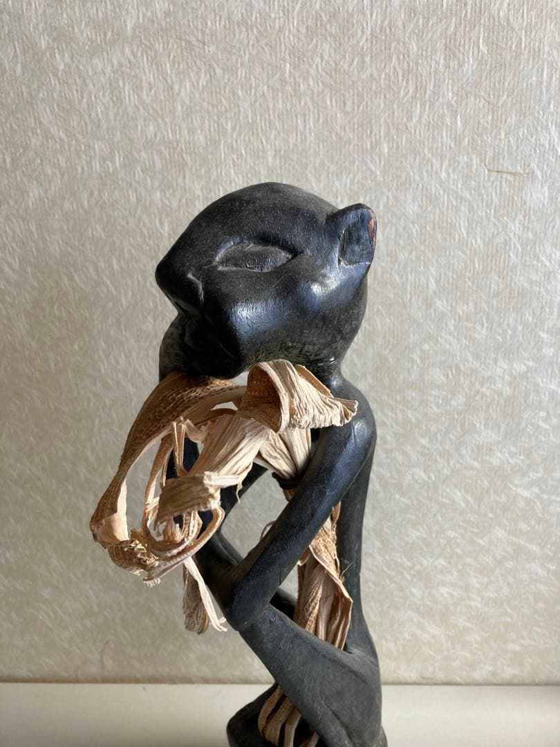 【うさぎ工房 多加江セレクト】アフリカ木彫像 × 琉球和紙原料植物｜祈りの対話