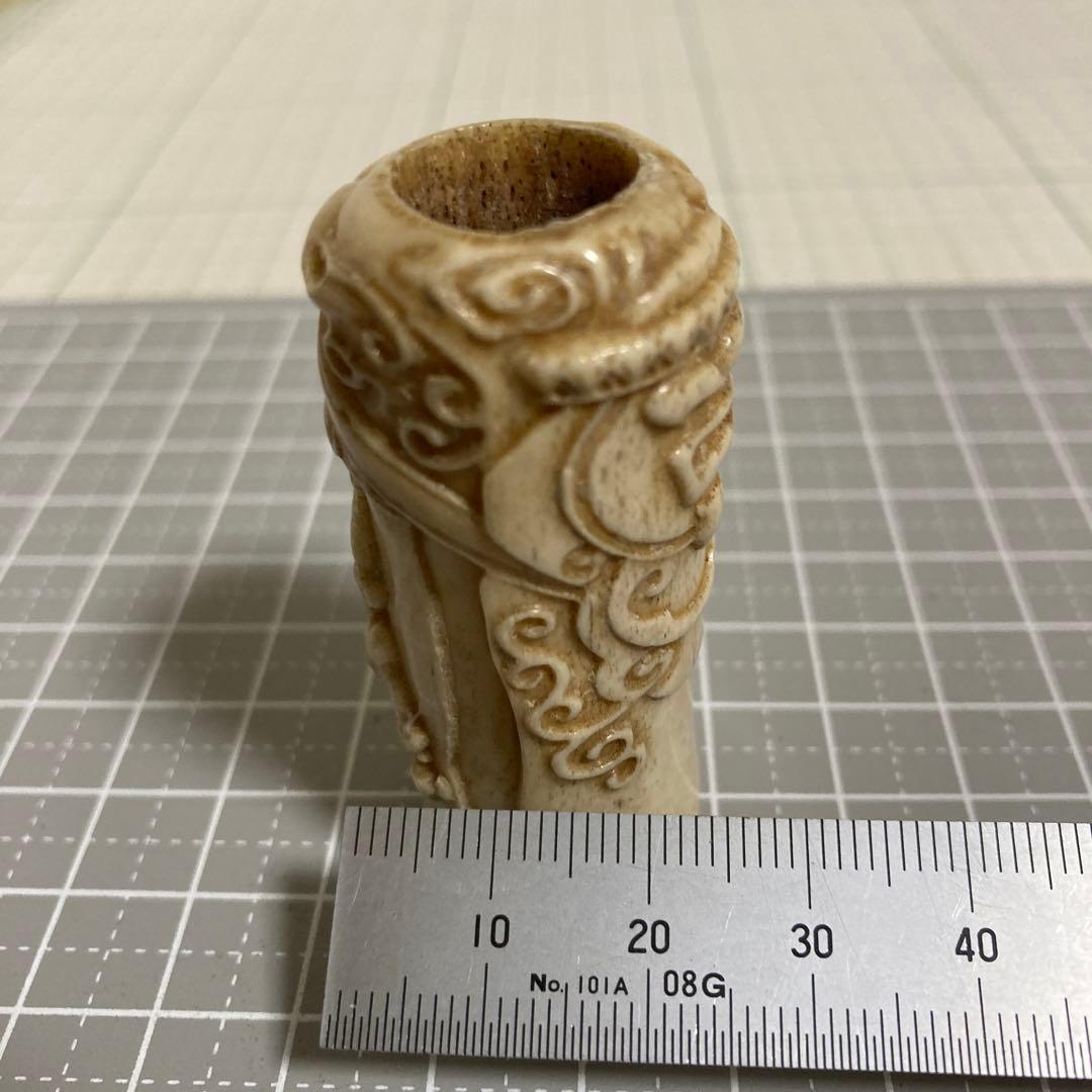 骨製　象神　彫刻　根付　置物