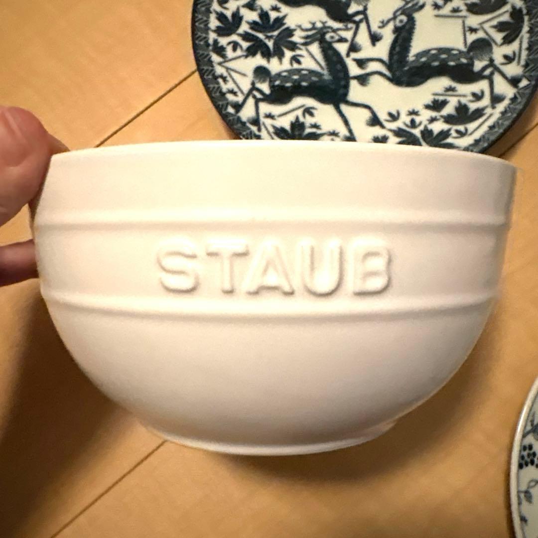 12日まで出品　artek 東屋　六寸皿印判鳥獣五画　印判豆皿　小皿　Staub