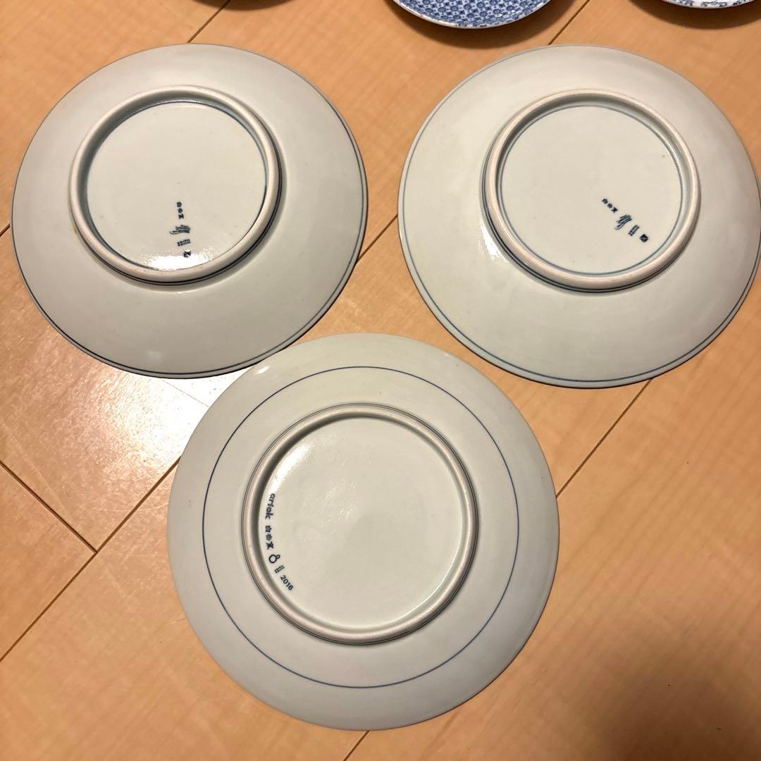 12日まで出品　artek 東屋　六寸皿印判鳥獣五画　印判豆皿　小皿　Staub