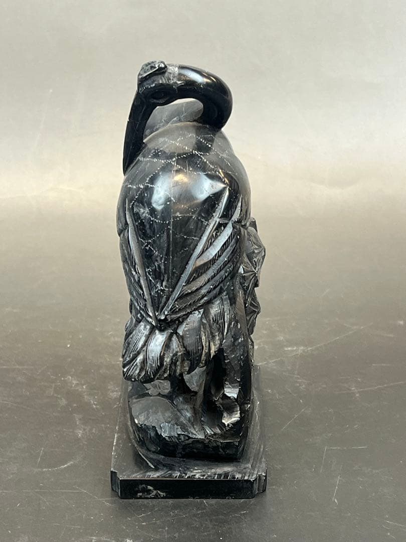 墨晶石亀、鶴一双 2セット　中国工艺品　送料込み