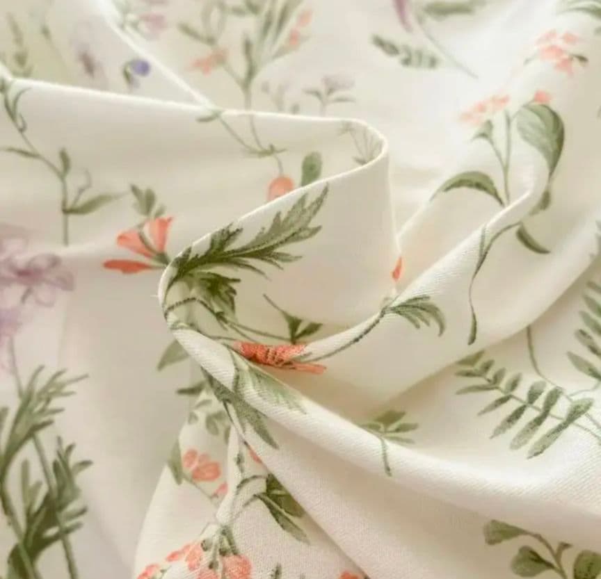 新品★プチフルール柄綿100%シングル野草小花いっぱいの掛け布団カバー枕カバー