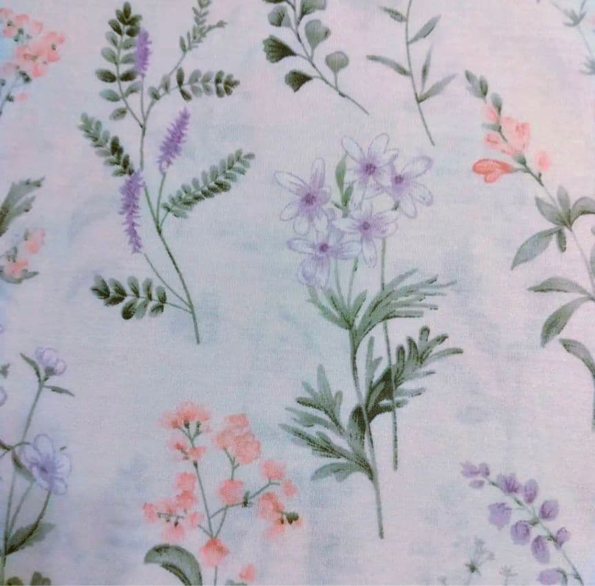 新品★プチフルール柄綿100%シングル野草小花いっぱいの掛け布団カバー枕カバー