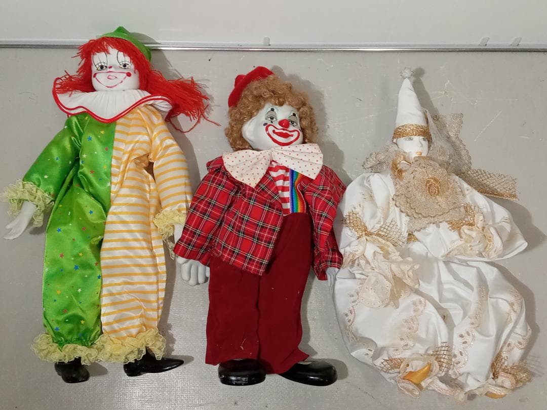 ピエロ 人形 色々 まとめ売り クラウン 道化師 ビスクドール等 ビンテージ