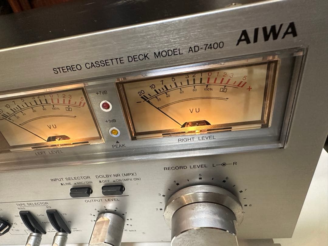 AIWA アイワ AD-7400 ステレオカセットデッキ 稼働品 通電確認済み