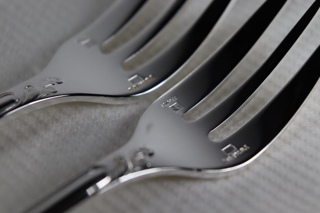 クリストフル■ケーキフォーク2本組■なかなか綺麗な個体です■大人気のマルリーです