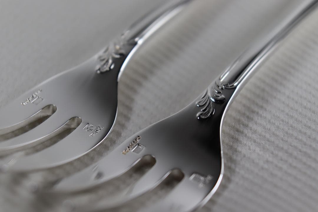 クリストフル■ケーキフォーク2本組■なかなか綺麗な個体です■大人気のマルリーです