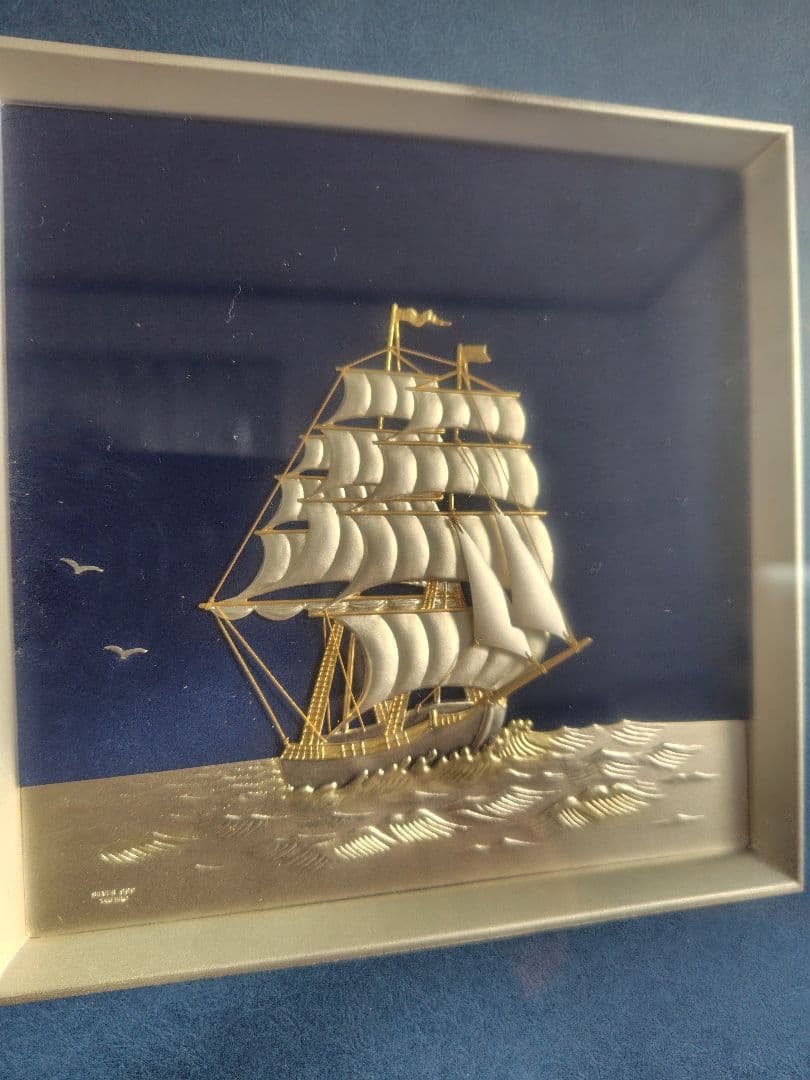 関 武比古 純銀99.9 額 帆船 7号