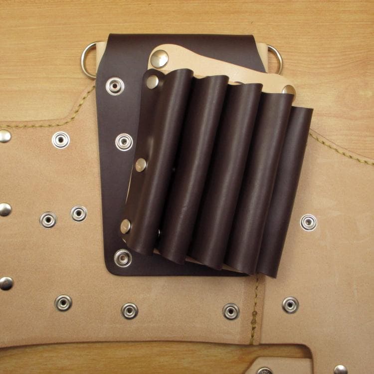 ダークブラウン＆ナチュラル　９丁差し　本革シザーケース　SCA-243/CDB