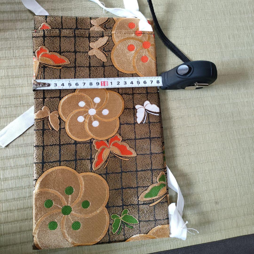 七五三用　正絹袋帯　金色花柄装飾品　こども　金糸