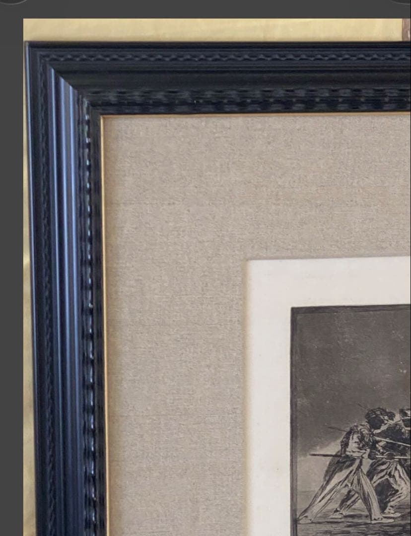 銅版画　フランシスコ・デ・ゴヤ　【闘牛技　第17番】　エッチング　額装品　額縁
