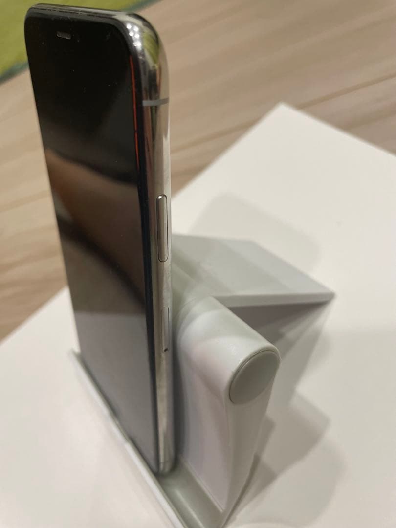 iPhone X 64GB シルバー SIMフリー 顔認証OK 画面焼けあり