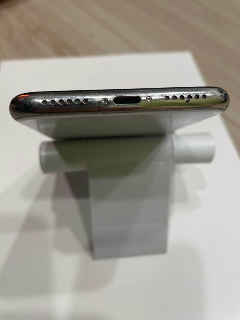 iPhone X 64GB シルバー SIMフリー 顔認証OK 画面焼けあり