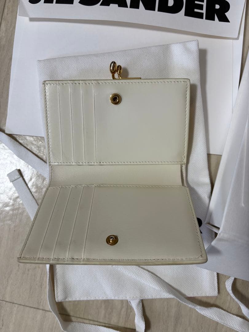 JIL SANDER ジルサンダー レザーウォレット アイボリー 箱・保存袋付き