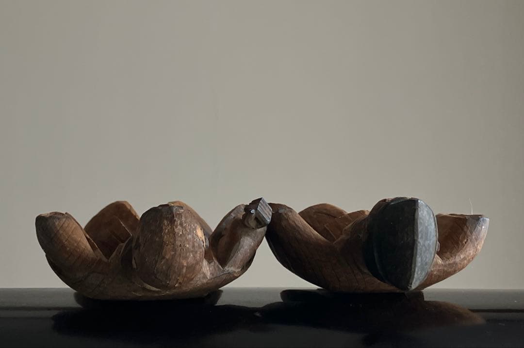 【古式民間信仰 祖師と神職 木彫像 約14㎝ 江戸後期〜明治頃】仏像郷土玩具骨董