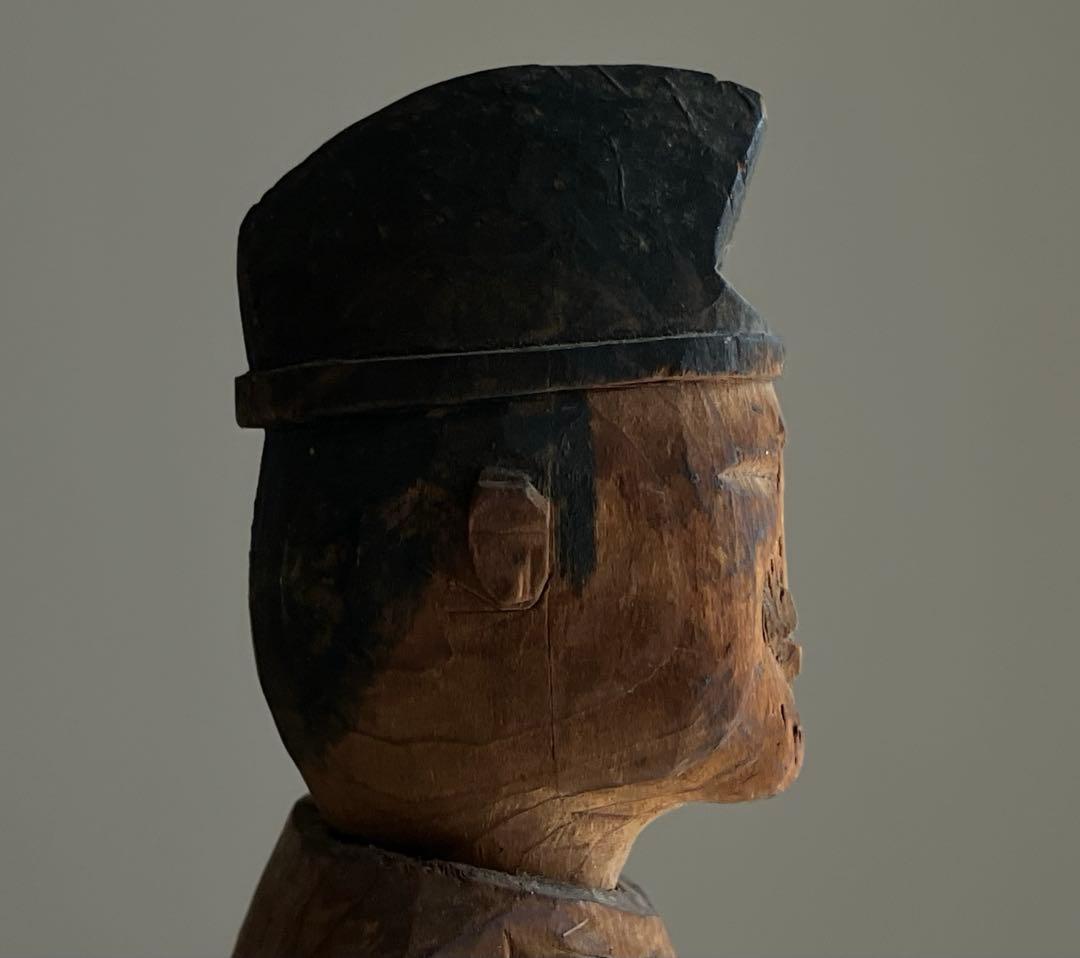 【古式民間信仰 祖師と神職 木彫像 約14㎝ 江戸後期〜明治頃】仏像郷土玩具骨董