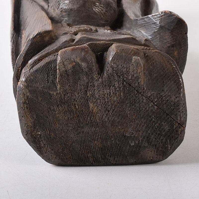 仏教美術　木彫　観音菩薩立像　仏像　在銘　正元作　置物　C　8261