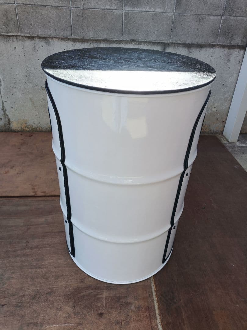 受注生産品ドラム缶テーブル＆チェア‼️【ホワイト】