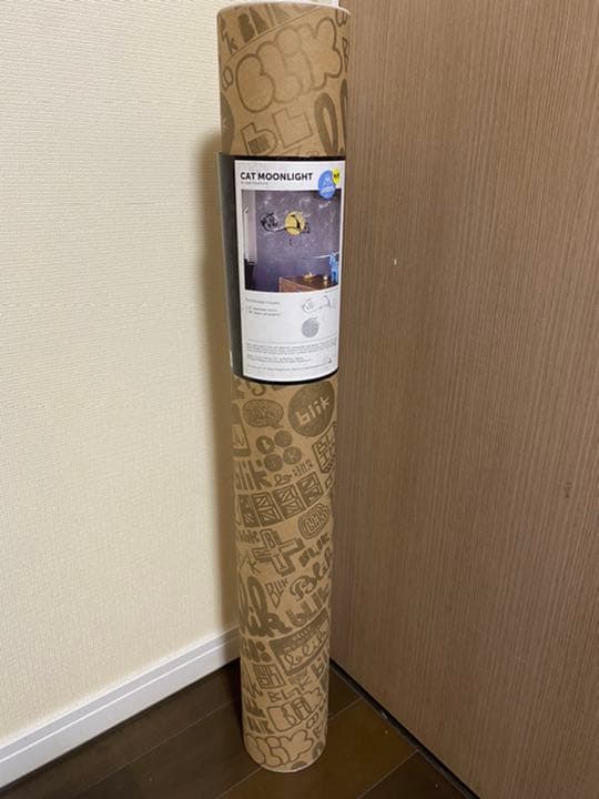 BLIK ウォールステッカー キャット・ムーンライト ブラック/レモン　未商品