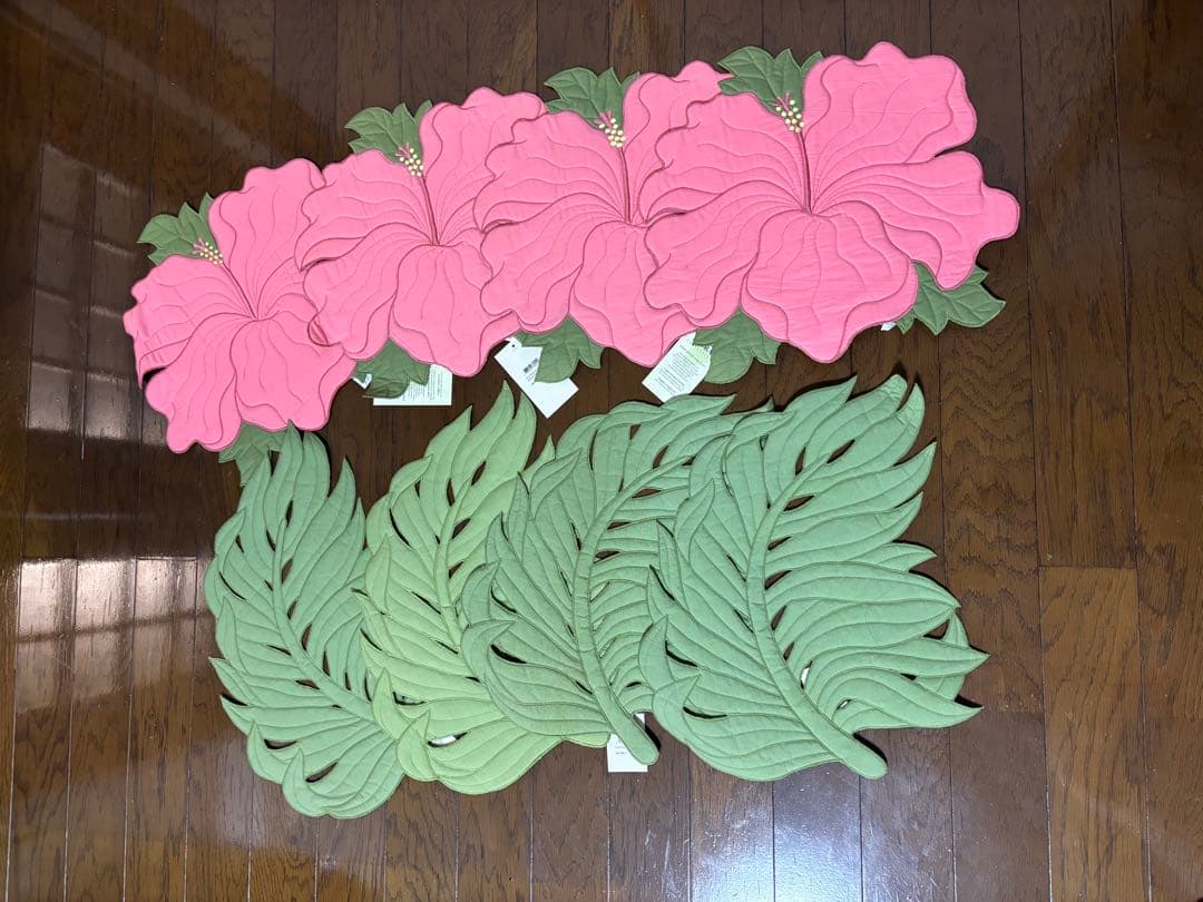 ランチョンマット ハワイアンキルト ハイビスカス Hawaii 4点セット新品